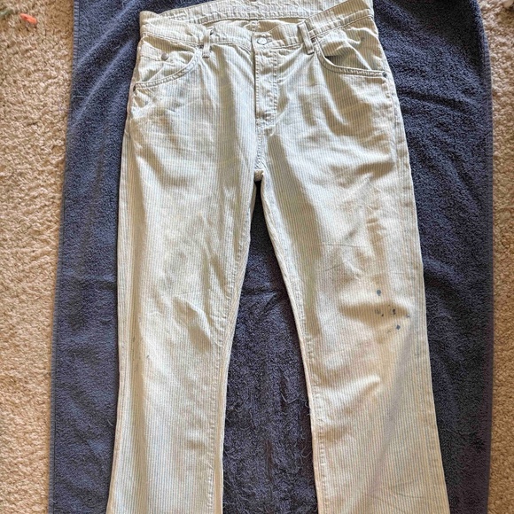 Citizens Of Humanity Blue & White Railroad style jeans with splatters - Sz 28 - Picture 13 of 14